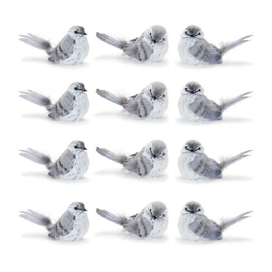 Feathered Bird Shelf Sitter Set